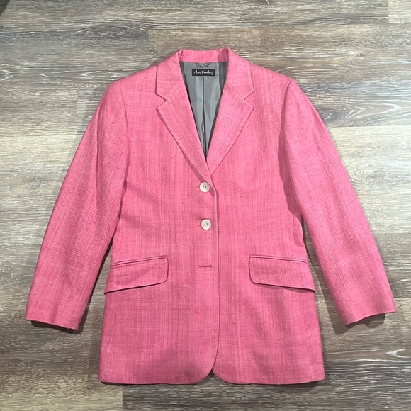 Vintage Ann Freedberg Silk Bubble Gum Pink Blazer - Picture 1 of 3